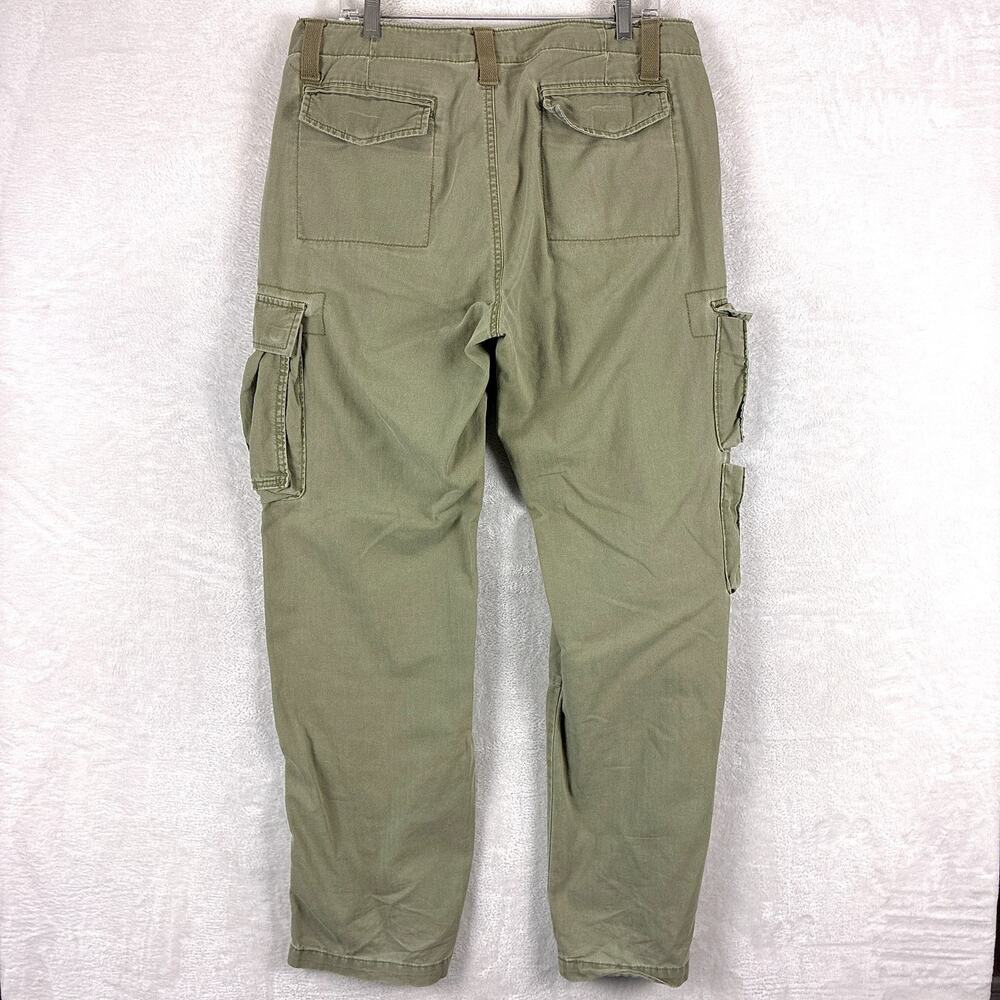 VTG Gap Cargo Pant Men 34x34 Olive Drab Military Baggy M65 Paratrooper Baggy Y2K - Picture 5 of 13